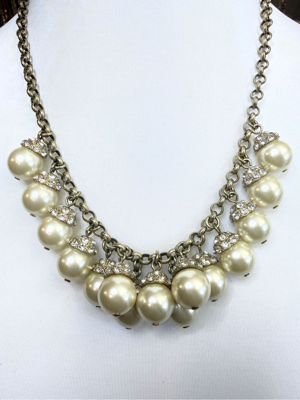 iJ. Crew Pearl and Rhinestone Statement Necklace